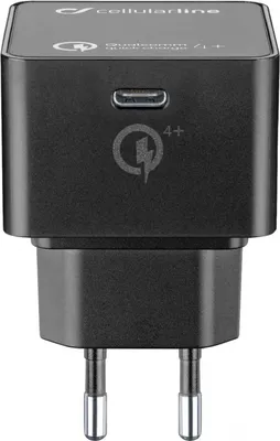 Produktbild von Cellularline USB-C™ Charger Power Delivery 30W - USB-C Smartphones and Laptop, Drinnen, AC, Schwarz