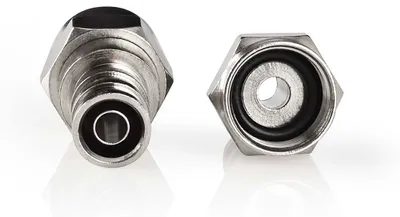 Produktbild von Nedis F-Stecker - Gerade - Stecker - Vernickelt - 75 Ohm - Kräuseln - Kabeleingangsdurchmesser: 7.0 mm - Kupfer - Silber - 2 Stück - Verpackung mit Sichtfenster