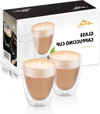Image de Verres à cappuccino à double paroi - Verres à café espresso - Pour savourer votre café - Maintient les boissons chaudes - 240 ml - Transparent