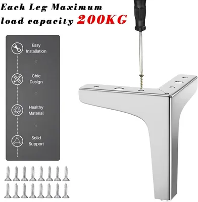 Productafbeelding van Meubelpoten 17 cm, 4 stuks, driehoekig, metaal, voor tafel