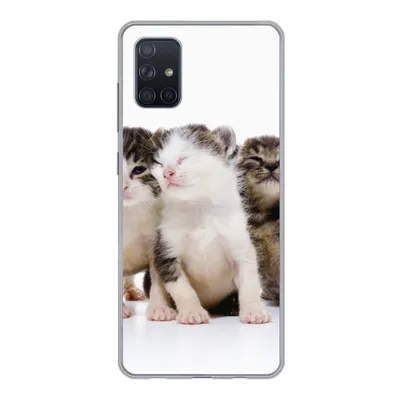Produktbild von MuchoWow® Handyhülle Schutzhülle Hülle für Samsung Galaxy A71 Katze - Haustiere - Fell - Porträt Silikon Softcase Handy Hülle - Kartenbesitzer
