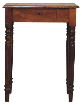 Produktbild von Artisan Furniture Massivholz-Schreibtisch in Kastanienfinish mit gedrechselten Beinen