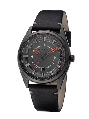 Immagine prodotto di Orologio da uomo Regent cinturino in pelle orologio da polso analogico nero URBA764