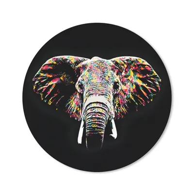 Produktbild von MuchoWow® Mauspad Mousepad Elefant - Tiere - Farben 20x20 cm - Mousepads - Maus Mat - Pad - Mausunterlage - Schreibtischmatte