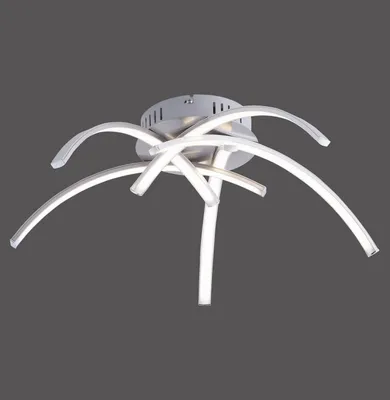Image de Plafonnier LED, métal, acier, blanc, D 45 cm