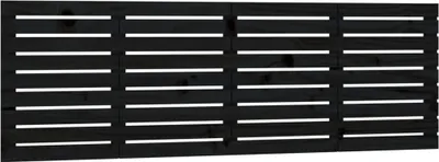 Image de vidaXL Tête de lit murale noire 166x3x63 cm pin massif