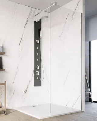 Immagine prodotto di Parete doccia Walk in 140 cm Marsiglia vetro trasparente 8 mm cromo H 195