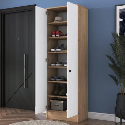 Immagine prodotto di Modenese - Guardaroba 2 Ante, 60x183h cm Bianco, 6 Ripiani