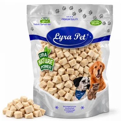 Image de 200 g de cubes de poitrine de poulet lyophilisés Lyra Pet®