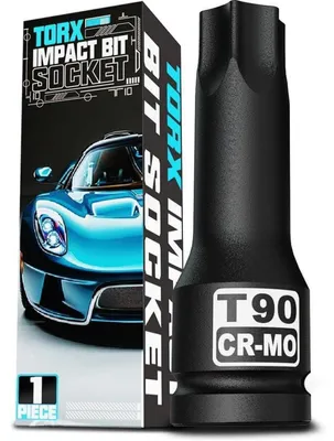Immagine prodotto di Punta Torx T90, attacco da 1/2 pollice, lunghezza 78 mm, acciaio cromo-molibdeno