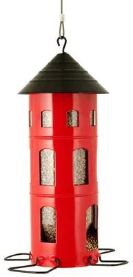 Produktbild von Wildlife Garden Kombi Samen Futterhäuschen Höhe 25,5 cm Ø 11 cm 1,2 Liter mit Draht zum Aufhängen