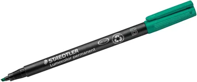 Produktbild von Folienstift Lumocolor B permanent grün Packung mit 10 Stück
