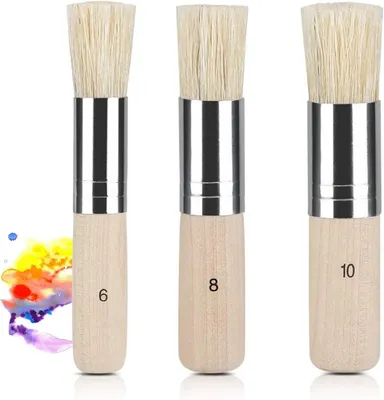 Produktbild von Ölpinsel-Set, Rundpinsel-Set, Künstlerpinsel, Flachpinsel für Acryl-, Aquarell- und Ölmalerei, 3-teilig