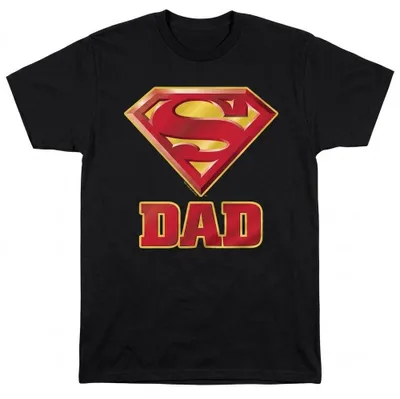 Image de T-shirt Superman - "Super Dad" - Unie, pour hommes et femmes, modèle TV38749 (Taille S) (Noir)