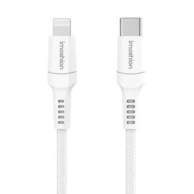 Immagine prodotto di Cavo Lightning a USB-C imoshion - Non-MFi - Tessuto intrecciato - 0,5 metri - Bianco