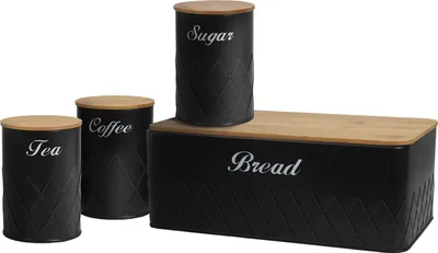 Produktbild von Brotkasten Vorratsdosen 4er-Set Schwarz neuetischkultur