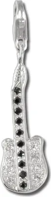 Produktbild von SilberDream 925er Charm Gitarre Echt Silber Anhänger s/w Zirkonia D2FC216S
