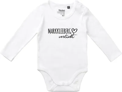 Produktbild von Huuraa Baby Body Markkleeberg verliebt 74 White  Baumwolle Fairtrade Langarmbody Geschenkidee