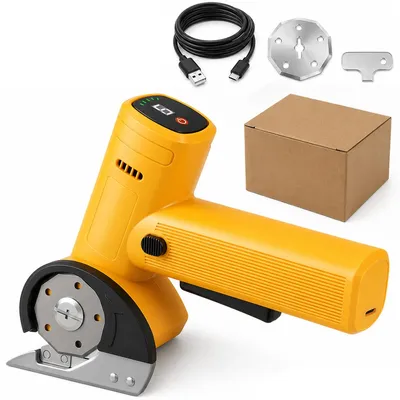 Produktbild von Elektrischer Kartonschneider 2026, kabellose Schneidemaschine mit 2600mAh Akku, LED-Licht, 5 Geschwindigkeiten, für Karton, Stoff, Teppich & Leder