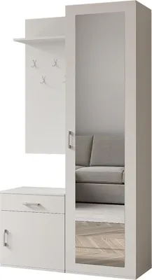 Produktbild von Masseno Garderobe-Set VENTO 100/180,5/35 cm Modern Garderobenschrank Weiß