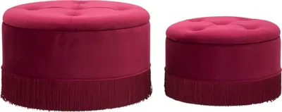 Produktbild von FURNLUX Hocker Linie Rot 71cm (2 Stück) / Hauptfarbe: Rot / Abmessungen: 71 x 41 x 71 cm