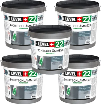 Produktbild von Dichtschlämme 100kg Abdichtmörtel 2K Flex Pool Terrasse Dusche Außen Innen L+22