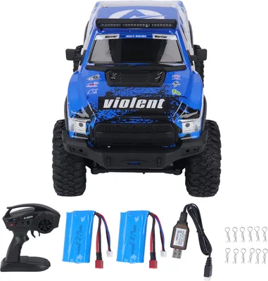 Produktbild von RC Crawler 1/10 Skala 2,4 GHz 4WD LED Light 1500mAh 15 km/h Gummireifen Klettern mit 2 Batterie für Kinder Erwachsene ZP1010