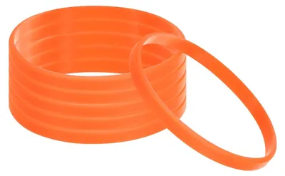 Productafbeelding van Silikon Armbanden 6-pack Oranje Elastische Sportbanden voor Volwassenen en Tieners