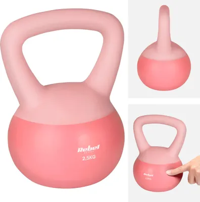 Produktbild von Soft Kettlebell 2,5 kg Rebel weiche PVC-Hantel, sicher und geräuscharm, für Fitness