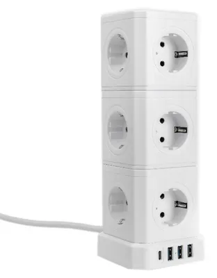 Obrázek produktu pro Sada napájecí lišta 13AC 3USB 1USB-C SPS-CS01W