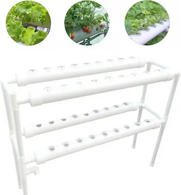 Image de Kit de plantation hydroponique 2 animaux Culture hydroponique Plantes Croissance Tube Système d'irrigation 36 trous
