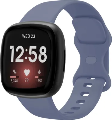 Produktbild von Strap-it Fitbit Sense 2 Silikon Armband Classic (Grau-Blau) - Große: L
