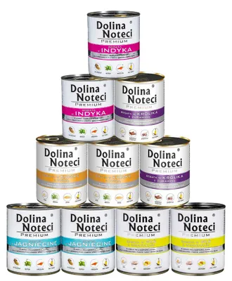 Zdjęcie produktu dla Mokra karma dla psa DOLINA NOTECI Premium MIX smaków 10x800g