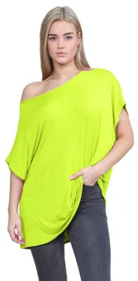 Productafbeelding van Janisramone, dames, nieuwe collectie: top met wijde mouwen, model "batwing", halterneck en losse pasvorm