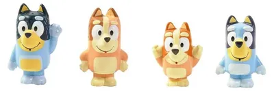 Image de Lot de 4 jouets de bain Tomy Bluey Squirter multicolores pour enfants