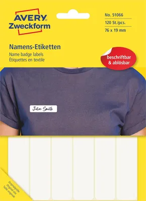 Immagine prodotto di AVERY Zweckform 51066 AVERY Zweckform Namens-Etiketten, 76 x 19 mm, ablösbar, weiß