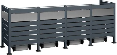 Obrázok produktu pre Westmann kovová skriňa na odpadky Planum 4x240 L antracitová zmes 330x90x120 cm