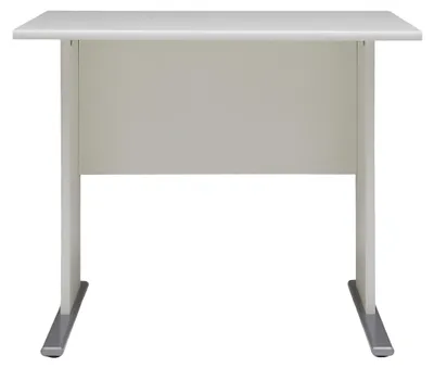 Schreibtisch weiß 90x65x74,2 cm Metallbeine kompakt