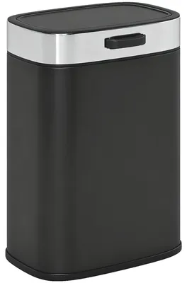 Immagine prodotto di Contenitore per rifiuti da cucina da 5 litri - Nero/Argento | Colore: Nero, Argento | Dimensioni: 19,5 x 21,5 x 30 cm