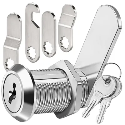 Zdjęcie produktu dla Zamek meblowy 20 mm z kluczem – metalowy zamek dźwigniowy do szafek i skrzynek
