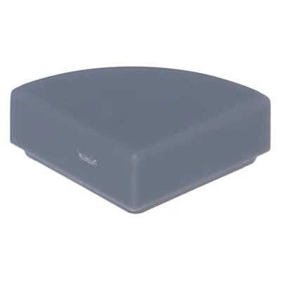 A single dark gray LEGO tile shaped like a quarter circle is shown against a white background.