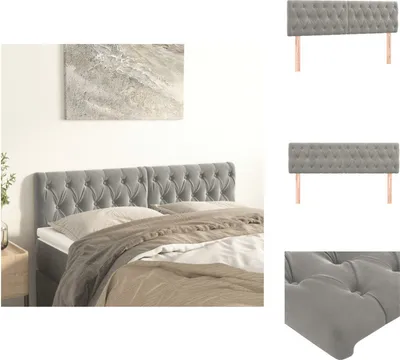 Immagine prodotto di vidaXL Testiere 2 pz. Velluto grigio chiaro 72x7x78/88 cm - Testate e piedi