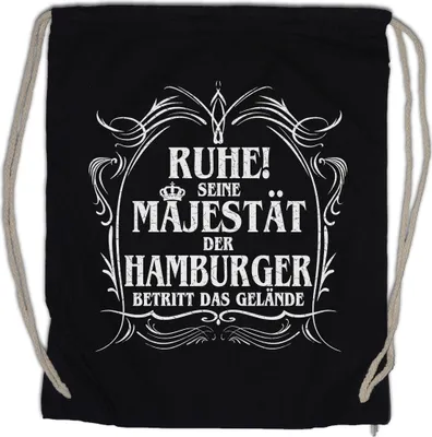 Produktbild von Urban Backwoods Seine Majestät Der Hamburger, Turnbeutel, Farbe: Schwarz