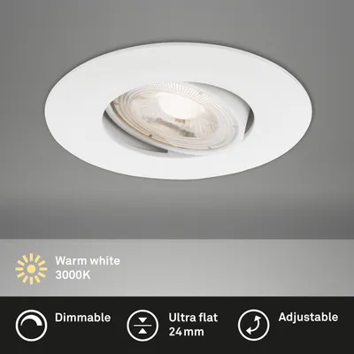 Produktbild von Briloner LED Einbauleuchte IP23 dimmbar 5W 460 lm 3000 K warmweiß rund weiß 230V
