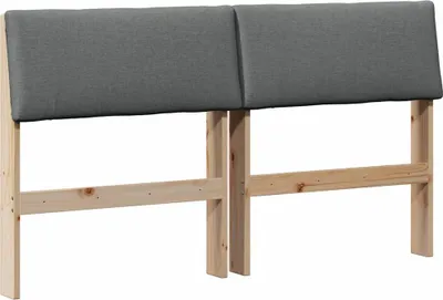 Produktbild von vidaXL Gepolstertes Kopfteil Dunkelgrau 140 cm Massives Kiefernholz