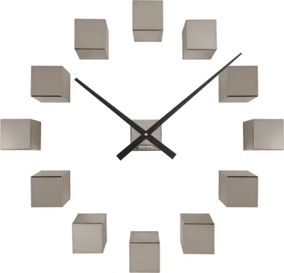 Produktbild von Karlsson - Wanduhr DIY Cubic Metallic - Metallic dunkelgrau - Ø40cm
