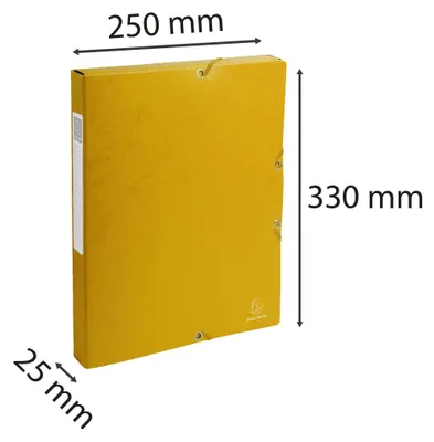 Obrázok produktu pre Archívna krabica Exacompta s hrebeňom 25 mm a štítkom z manilového kartónu 600 g Nature Future, DIN A4, lepenka, žltá, A4, na výšku, papier, 2,5 cm