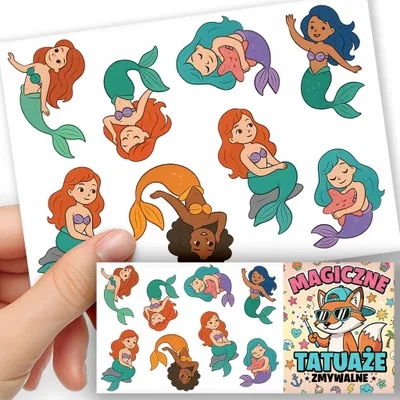 Produktbild von ABWASCHBARE KINDERTATTOOS TEMPORAER - Muster Meerjungfrau - 8 St.