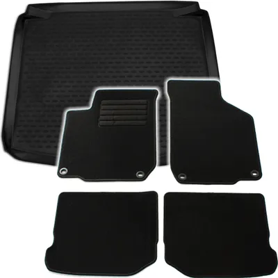 Produktbild von Gummi-Kofferraumwanne + Fußmatten Set für VW Golf 4, Bj. 6/2003-9/2003