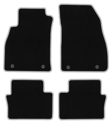 Produktbild von Fußmatten Velours Schwarz/Silber für Chevrolet Malibu V 2011-2015 Set 4-tlg